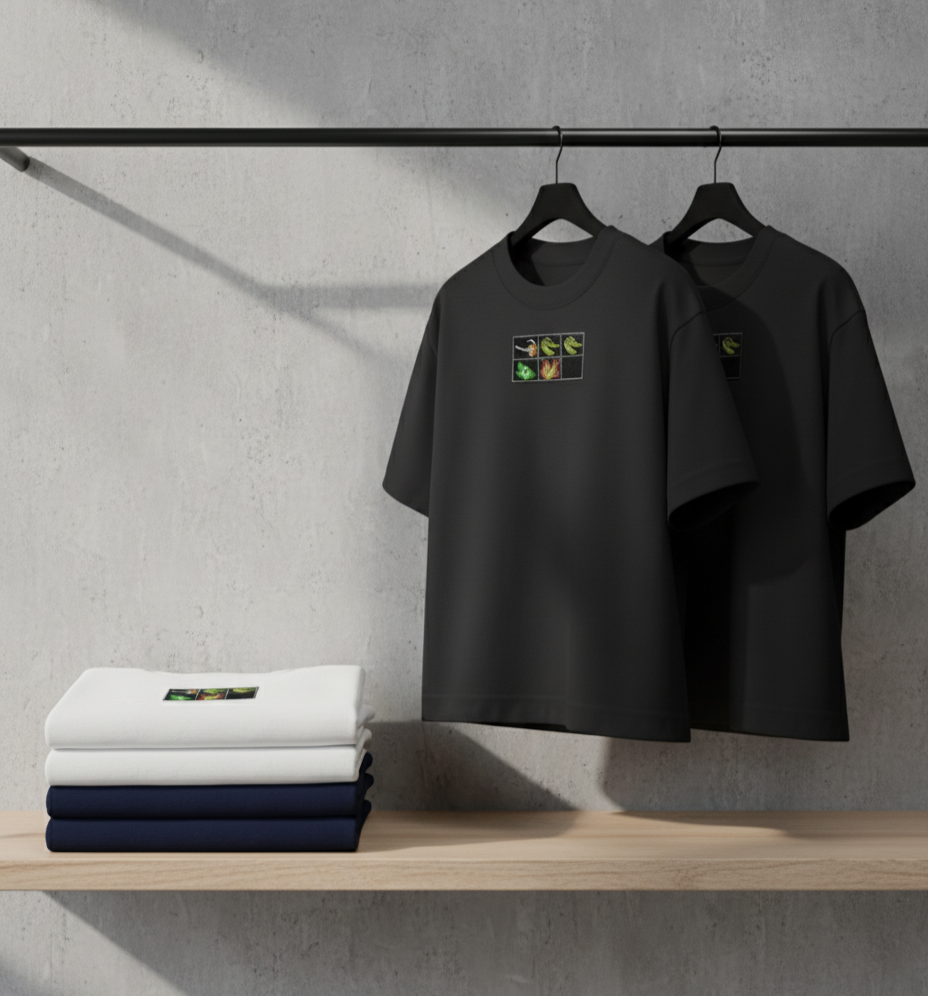 Polo Oversize Dota 2 – Los 6 Slots del Minuto 0 | Bordado Premium Gamer 👕